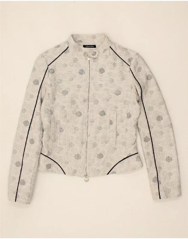 men's durable winter jackets -CARACTERE Girls Bomber Jacket 5-6 Years Grey Spotted Cotton