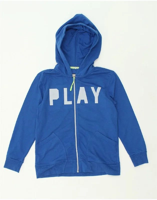 men's elegant wool sweaters -CARRERA Boys Graphic Zip Hoodie Sweater 9-10 Years Blue Cotton