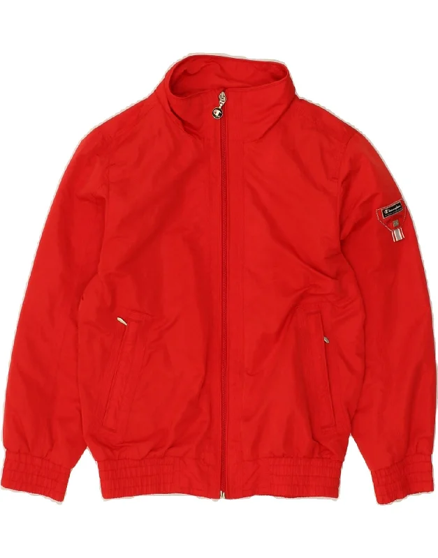 men's waterproof jackets -CHAMPION Boys Bomber Jacket 7-8 Years Small Red Polyamide