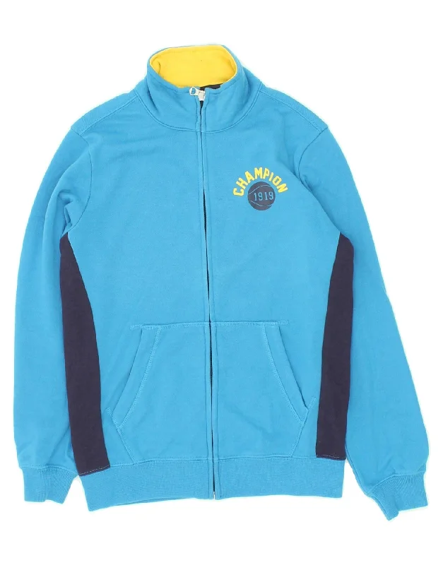 men's heavy insulated jackets -CHAMPION Boys Graphic Tracksuit Top Jacket 9-10 Years  Medium  Blue