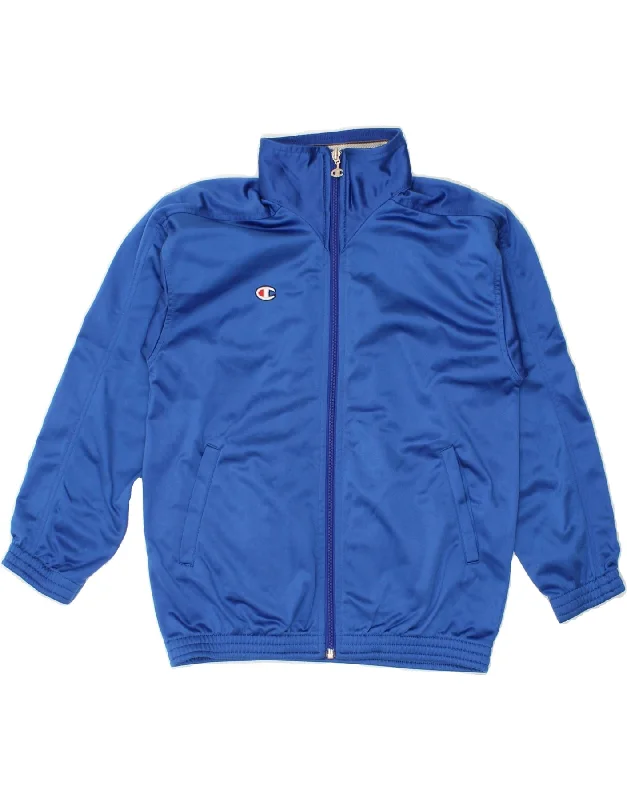 men's insulated winter jackets -CHAMPION Boys Tracksuit Top Jacket 9-10 Years Blue