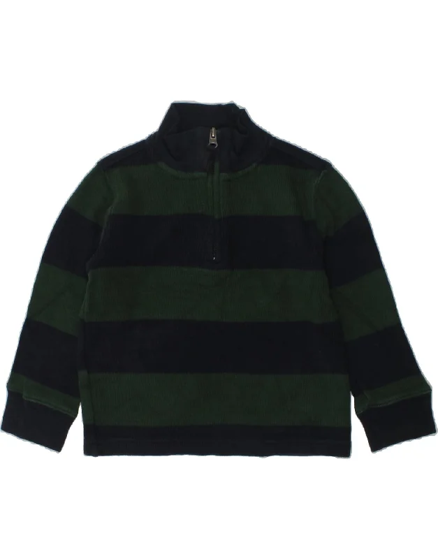 men's elegant wool sweaters -CHAPS Baby Boys Zip Neck Jumper Sweater 18-24 Months Green Colourblock