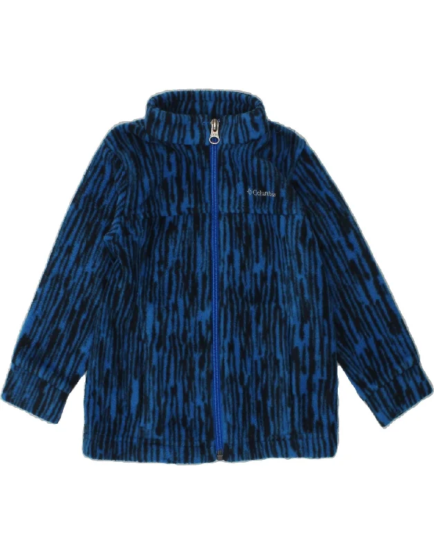 men's packable rain jackets -COLUMBIA Baby Boys Abstract Pattern Fleece Jacket 18-24 Months Navy Blue