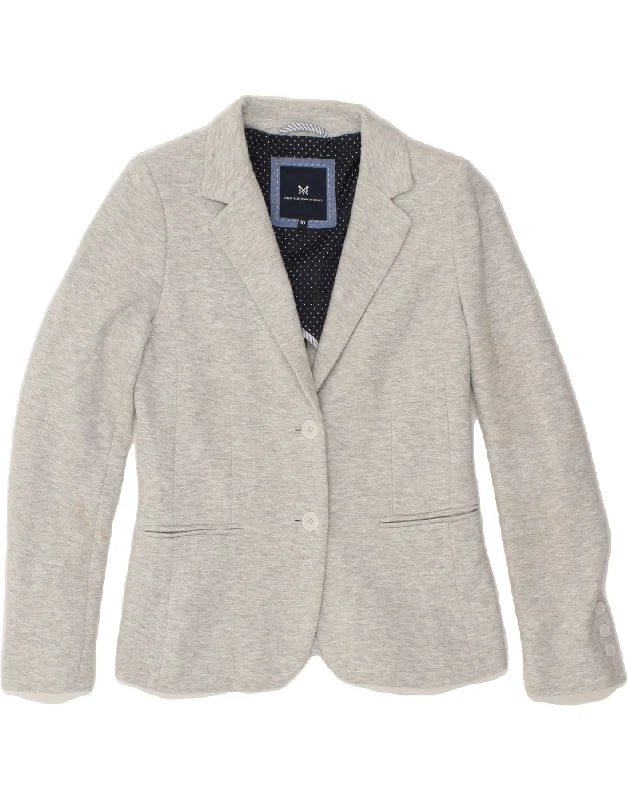 men's reversible jackets -CREW CLOTHING Girls 2 Button Blazer Jacket 9-10 Years Medium Grey Flecked