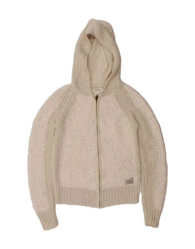 men's performance knit sweaters -DIESEL Girls Hooded Cardigan Sweater 15-16 Years Off White