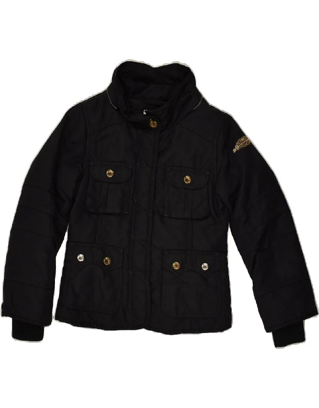 men's zip-up fleece jackets -DIESEL Girls Utility Jacket 6-7 Years XS Black Nylon