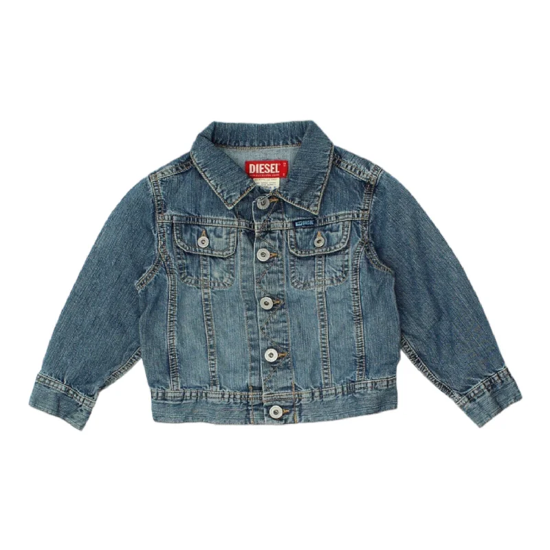 stylish jackets for men -Diesel Kids Blue Denim Jean Jacket | Vintage High End Boys Girls Designer VTG