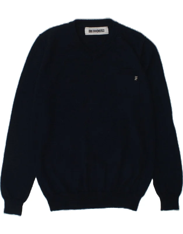 men's casual knit sweaters -DIRK BIKKEMBERGS Boys V-Neck Jumper Sweater 10-11 Years Navy Blue