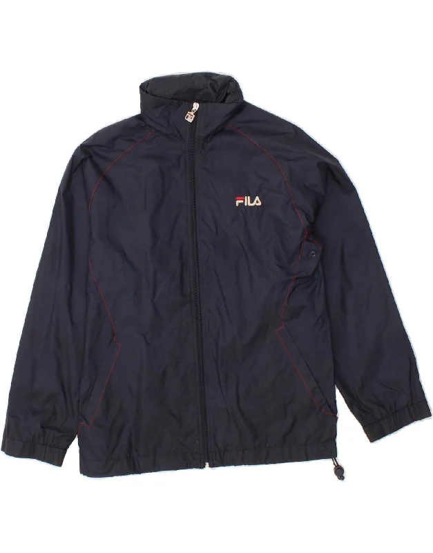 men's fleece winter jackets -FILA Boys Tracksuit Top Jacket 15-16 Years Large   Navy Blue Polyester