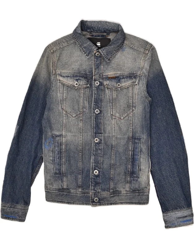 men's chic winter jackets -G-STAR Boys Denim Jacket 9-10 Years 2XS  Blue Cotton