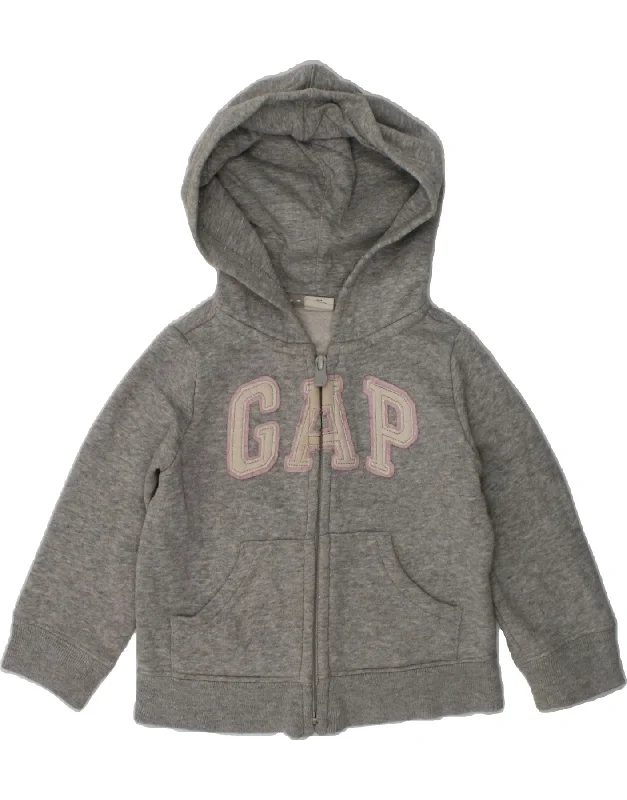 men's winter sweaters -GAP Baby Girls Graphic Zip Hoodie Sweater 12-18 Months Grey Cotton