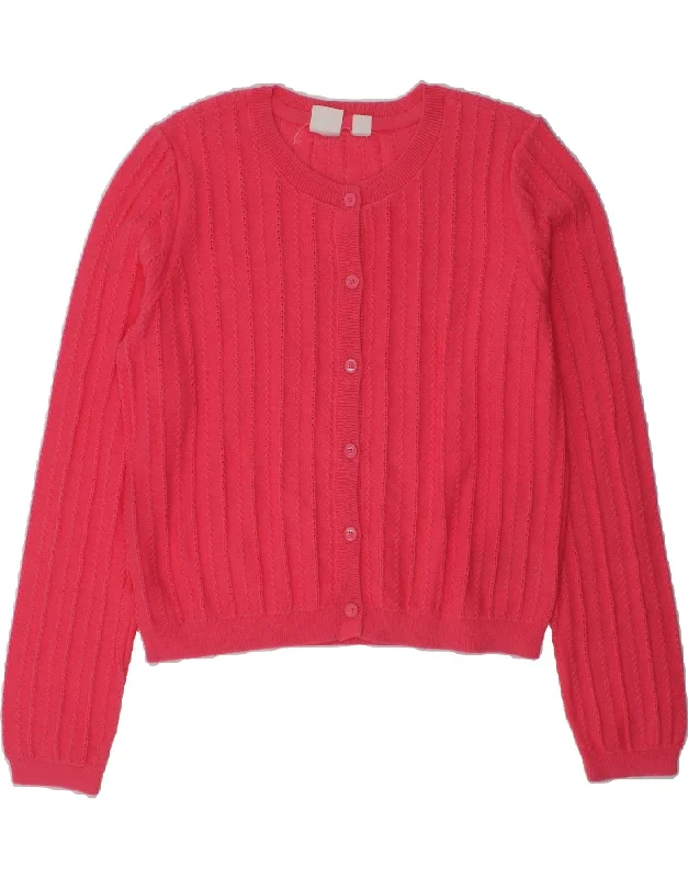 men's wool sweater vests -GAP Girls Cardigan Sweater 9-10 Years Large Pink Cotton