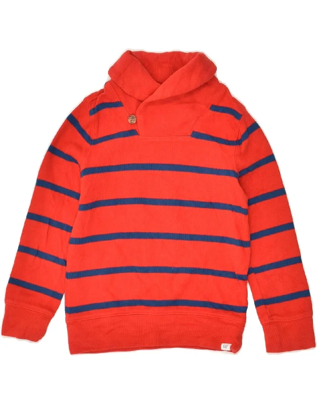 men's striped sweaters -GAP Girls Shawl Neck Jumper Sweater 4-5 Years Red Striped Cotton