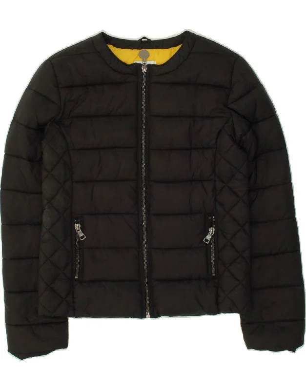 men's functional winter jackets -GAS Girls Padded Jacket 11-12 Years Black Nylon