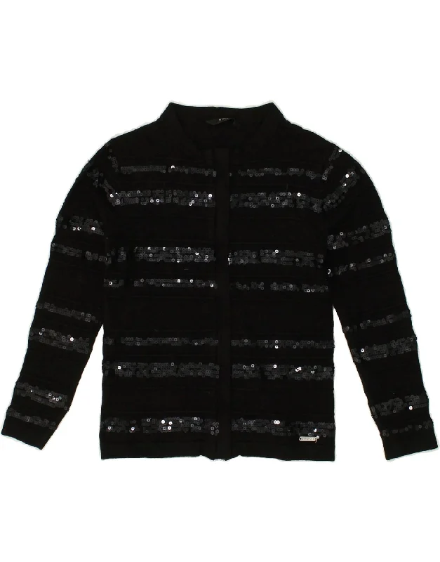 men's lightweight knitted sweaters -GUESS Girls Cardigan Sweater 6-7 Years Black