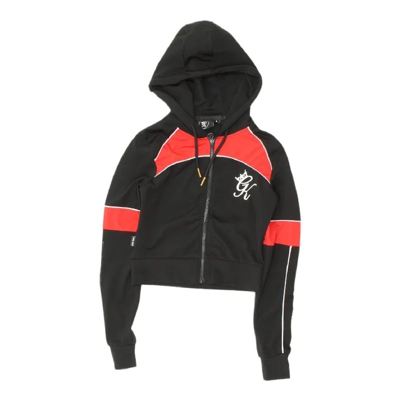 men's padded jackets -Gym King Kids Black Red Polyester Full Zip Hoodie | Boys Girls Sportswear Jacket