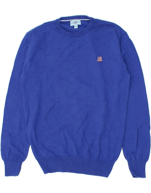 men's turtleneck pullover sweaters -HARMONT & BLAINE Boys Crew Neck Jumper Sweater 8-9 Years 2XL Blue Cotton