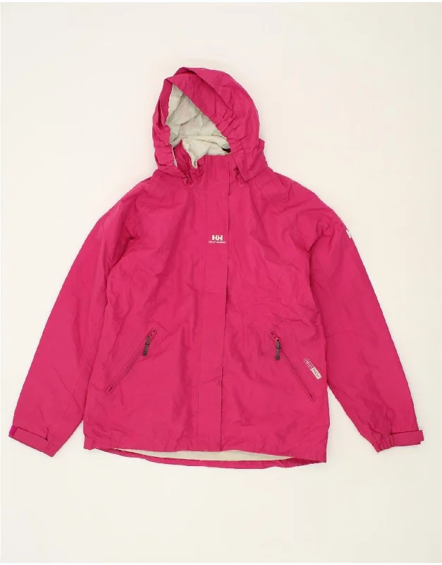 men's trench coats for winter -HELLY HANSEN Girls Hooded Rain Jacket 15-16 Years Pink Polyester