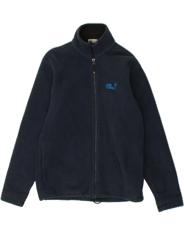 men's heavy-duty coats -JACK WOLFSKIN Boys Fleece Jacket 13-14 Years Navy Blue Polyester