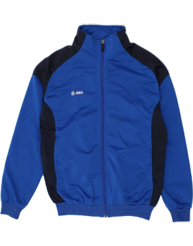 men's rain jackets -JAKO Boys Tracksuit Top Jacket 11-12 Years Blue Colourblock