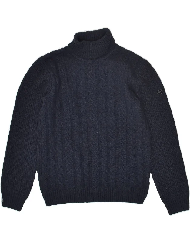 men's zip-up sweaters -JECKERSON Boys Roll Neck Jumper Sweater 11-12 Years Navy Blue