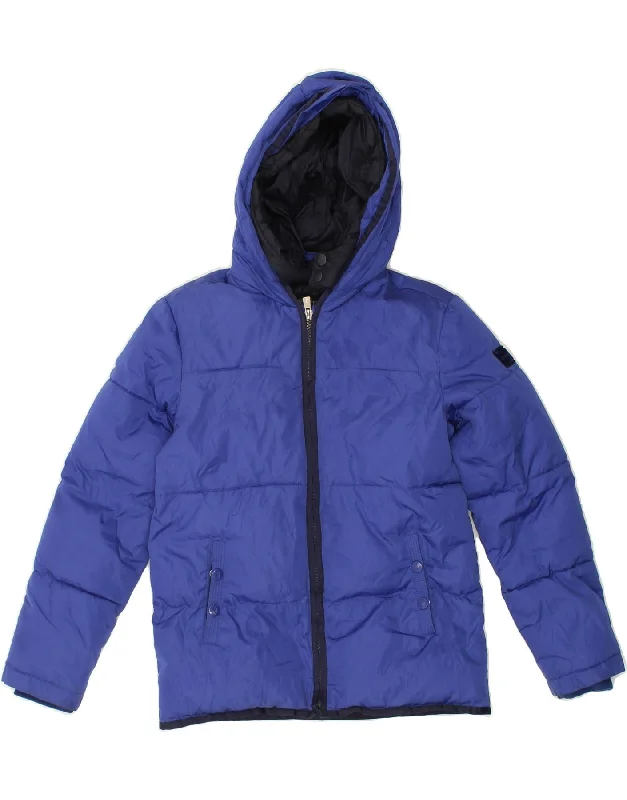 men's fashion jackets -JECKERSON Girls Hooded Padded Jacket 11-12 Years Blue Polyester