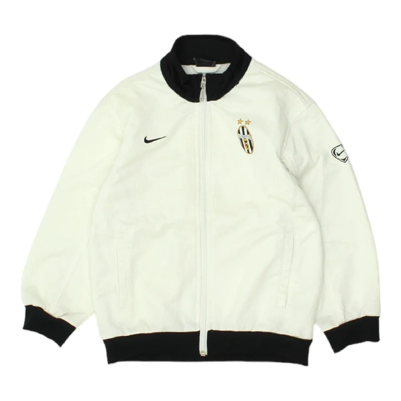 men's thermal jackets -Juventus Nike Boys White Track Jacket | Vintage Y2K Kids Football Sportswear