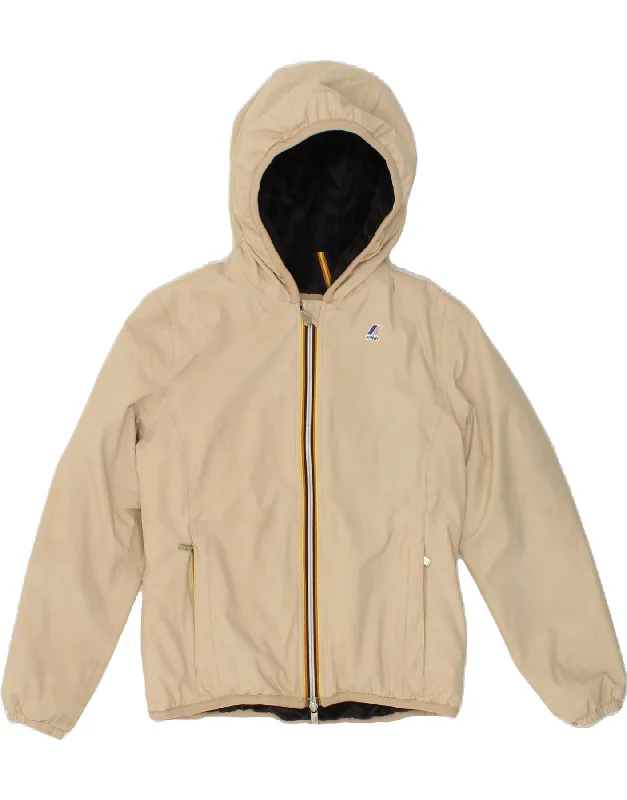 men's stylish puffer jackets -K-WAY Boys Hooded Rain Jacket 11-12 Years Beige