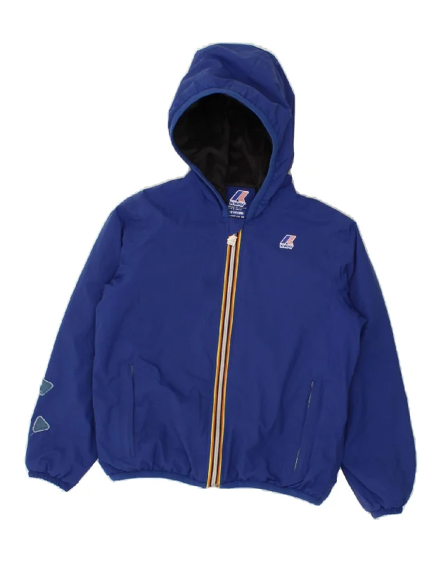 men's custom jackets -K-WAY Boys Hooded Rain Jacket 9-10 Years Blue