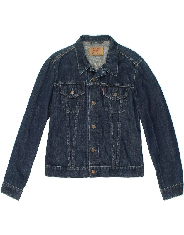 men's outdoor adventure jackets -LEVI'S Boys Denim Jacket 10-11 Years Large Navy Blue Cotton