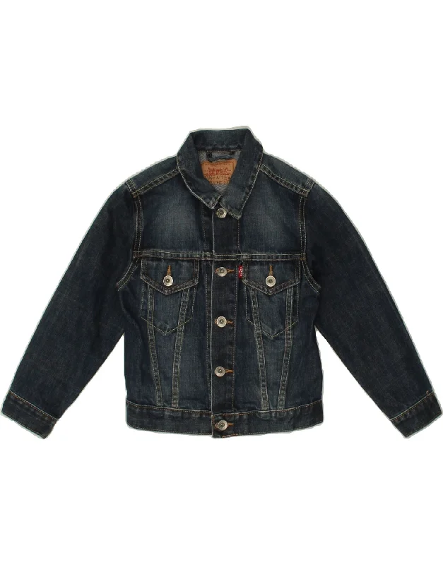 men's lightweight jackets -LEVI'S Boys Denim Jacket 5-6 Years Navy Blue Cotton