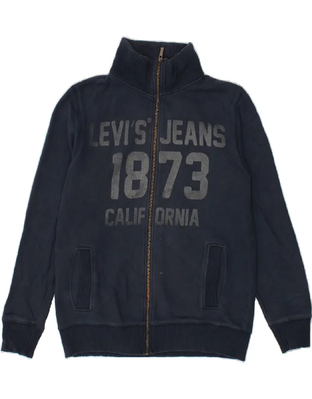 men's comfortable jackets -LEVI'S Boys Graphic Tracksuit Top Jacket 13-14 Years Navy Blue