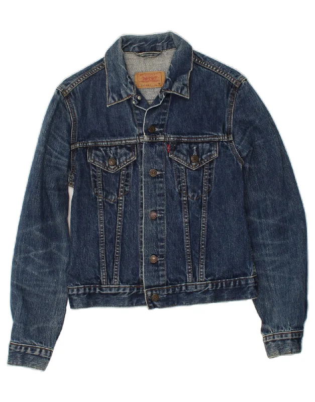 men's stylish outdoor jackets -LEVI'S Girls Denim Jacket 10-11 Years Medium  Blue Cotton