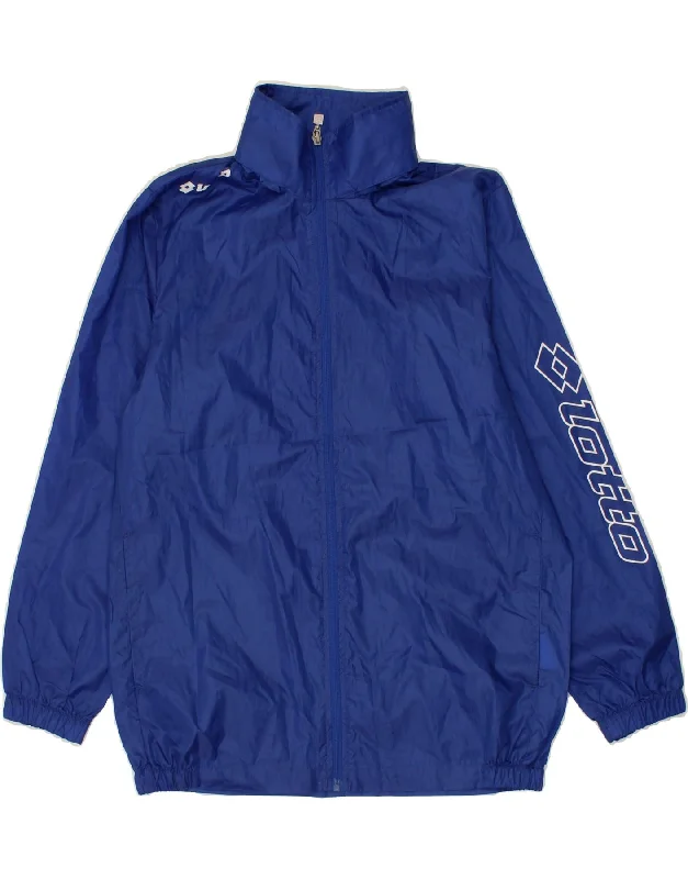 men's casual blazer jackets -LOTTO Boys Graphic Rain Jacket 11-12 Years Medium Blue Polyester