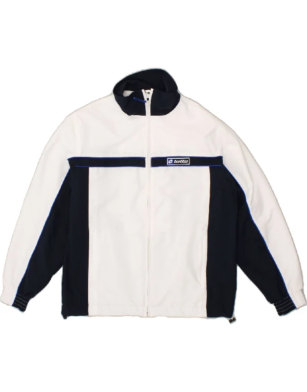 men's versatile jackets -LOTTO Boys Tracksuit Top Jacket 13-14 Years Large  White Colourblock