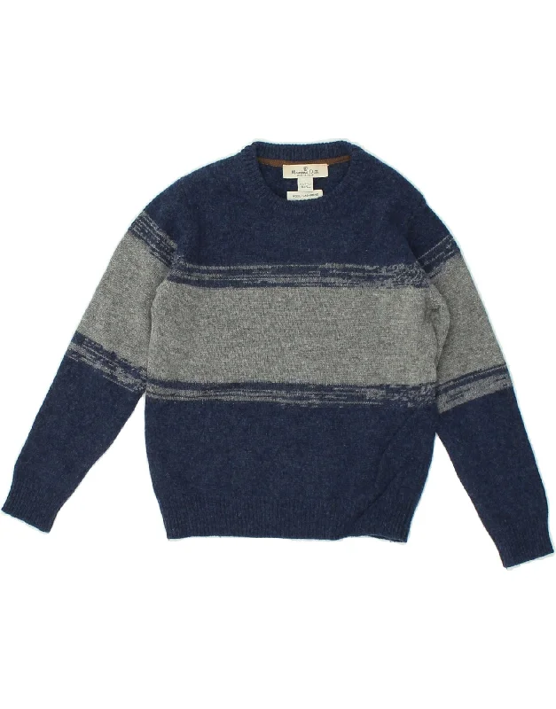 men's sweater for cold weather -MASSIMO DUTTI Boys Crew Neck Jumper Sweater 5-6 Years Navy Blue