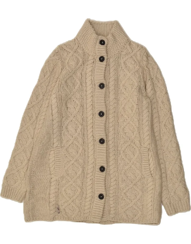 men's slim-fit sweaters -MASSIMO DUTTI Girls Cardigan Sweater 11-12 Years Beige Wool