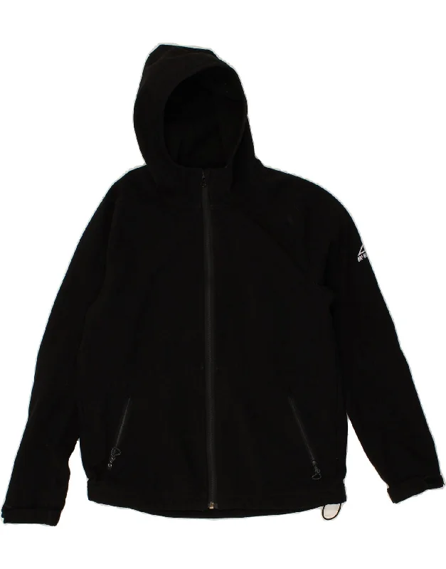 men's slim fit jackets -MC KINLEY Boys Hooded Windbreaker Jacket 11-12 Years Black Polyester