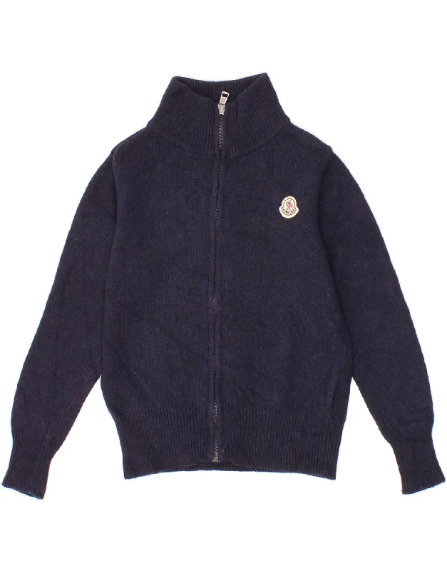 men's formal sweaters -MONCLER Boys Cardigan Sweater 5-6 Years Navy Blue Wool