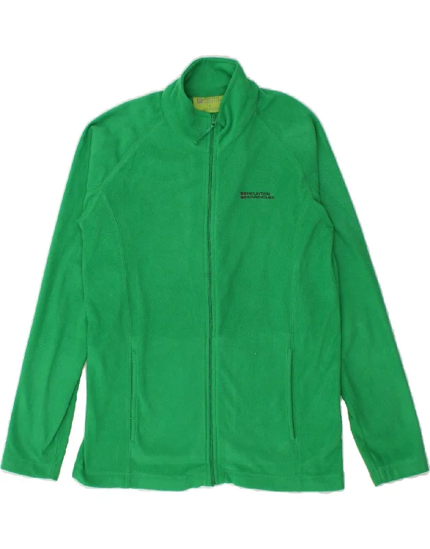 men's quilted jackets -MOUNTAIN WAREHOUSE Boys Fleece Jacket 12-13 Years Green Polyester