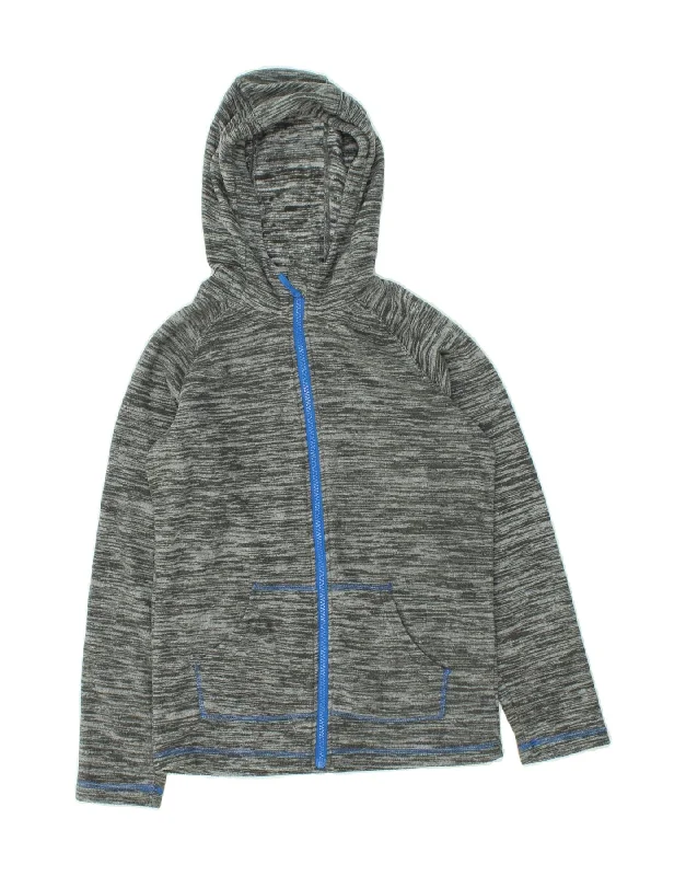 men's slim fit leather jackets -MOUNTAIN WAREHOUSE Boys Hooded Fleece Jacket 11-12 Years Grey Flecked