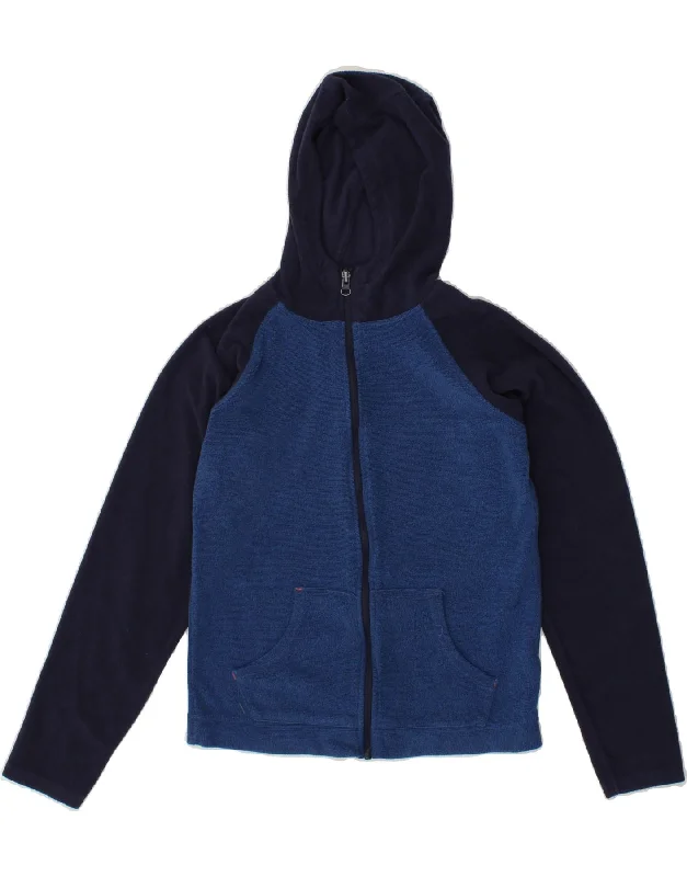 men's windproof jackets -MOUNTAIN WAREHOUSE Boys Hooded Fleece Jacket 11-12 Years Navy Blue