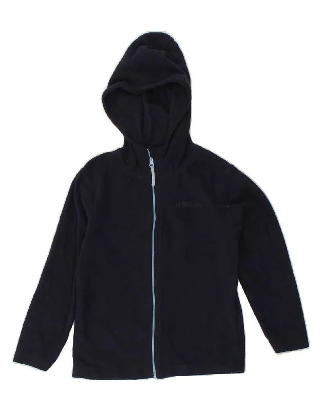 men's insulated rain jackets -MOUNTAIN WAREHOUSE Boys Hooded Fleece Jacket 7-8 Years Navy Blue Polyester