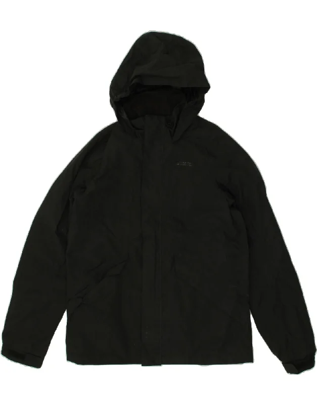 men's stylish outdoor jackets -MOUNTAIN WAREHOUSE Boys Hooded Rain Jacket 12-13 Years Black Polyester