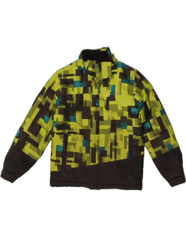 men's sporty jackets -MOUNTAIN WAREHOUSE Boys Windbreaker Jacket 7-8 Years Green Geometric