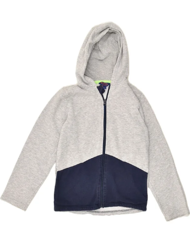 men's luxury sweaters -MOUNTAIN WAREHOUSE Boys Zip Hoodie Sweater 11-12 Years Grey Colourblock