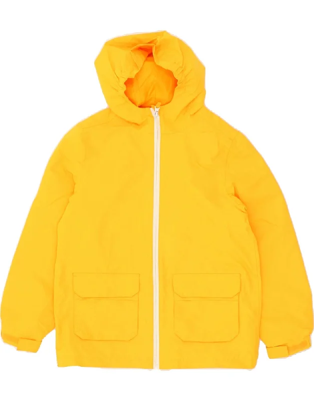 men's stylish outdoor jackets -MOUNTAIN WAREHOUSE Girls Hooded Rain Jacket 11-12 Years Yellow Polyester