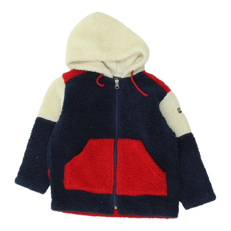 men's heavy-duty coats -Napapijri Boys Navy White Red Hoodie Fleece Jacket | Kids Designer VTG