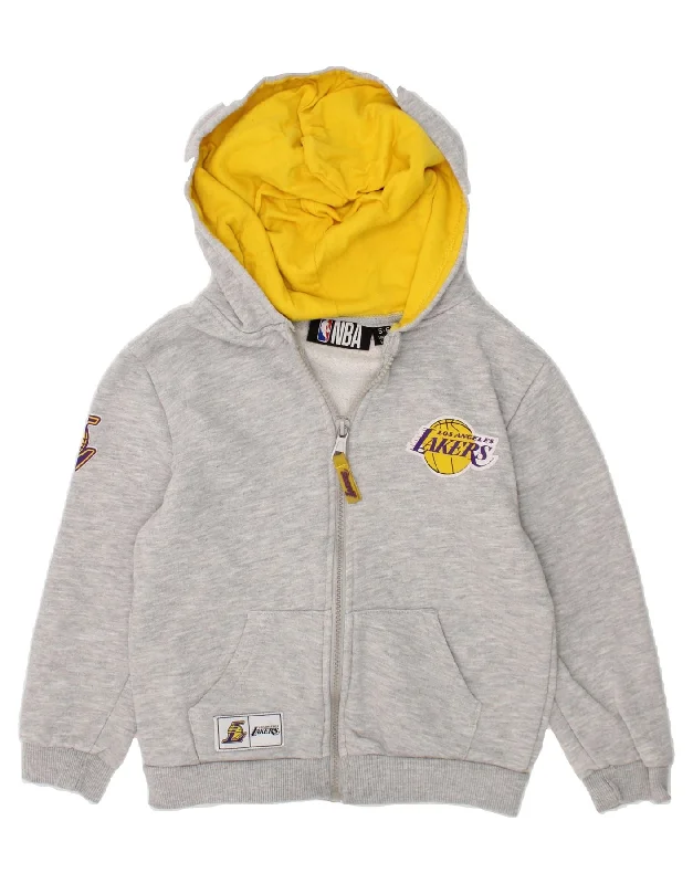 men's wool sweaters -NBA Boys Los Angeles Lakers Graphic Zip Hoodie Sweater 5-6 Years Grey