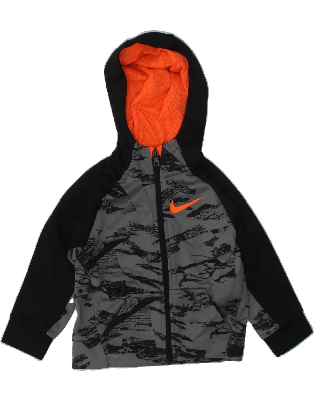 men's cashmere sweaters -NIKE Baby Boys Abstract Pattern Zip Hoodie Sweater 12-18 Months Grey